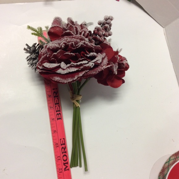 Ashland Christmas #3 Red Frosted Roses Bouquet - Picture 16 of 16